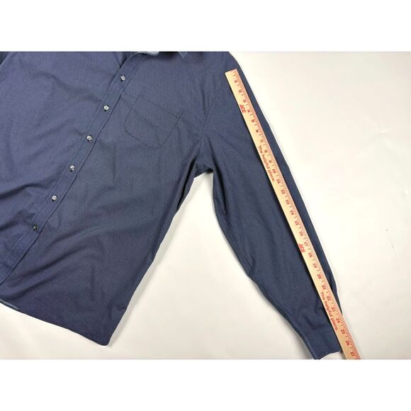 Brooks Brothers Mens Slim Fit Button Down Shirt Size 17.5-36/37 Navy Microdot - Picture 6 of 8